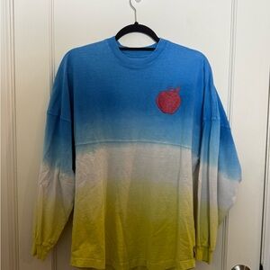 Gradient Blue and Yellow Women's Jersey with Apple Patch